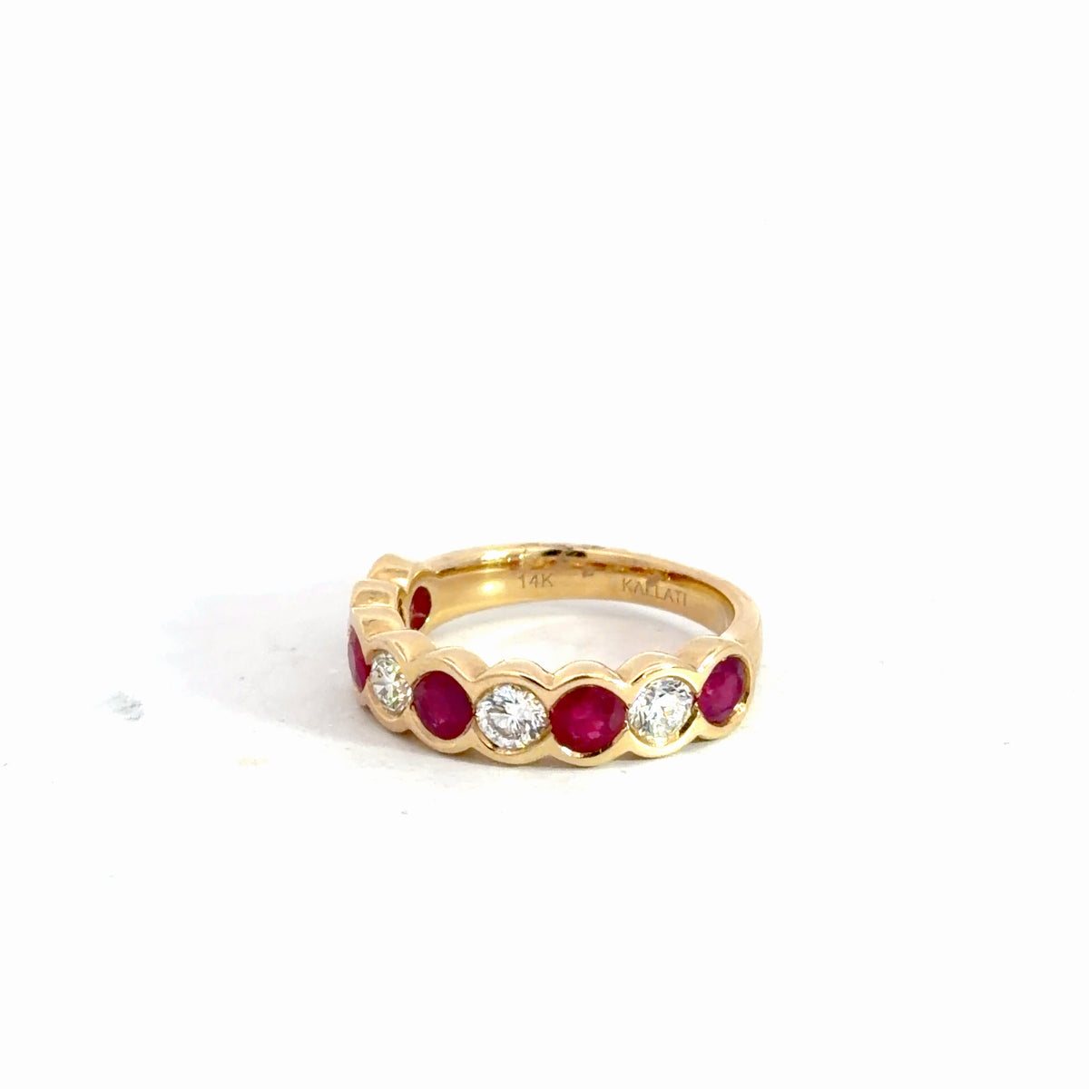 14k Yellow Gold Diamond & Ruby 1/8cttw