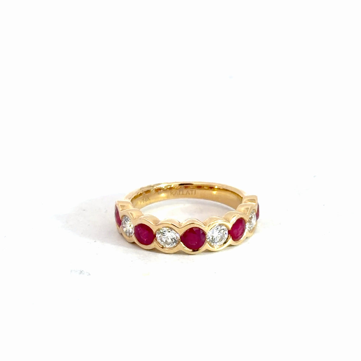 14k Yellow Gold Diamond & Ruby 1/8cttw
