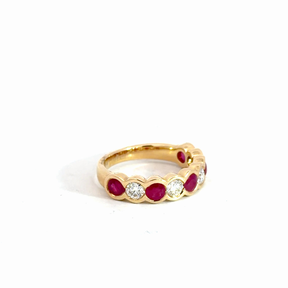 14k Yellow Gold Diamond & Ruby 1/8cttw