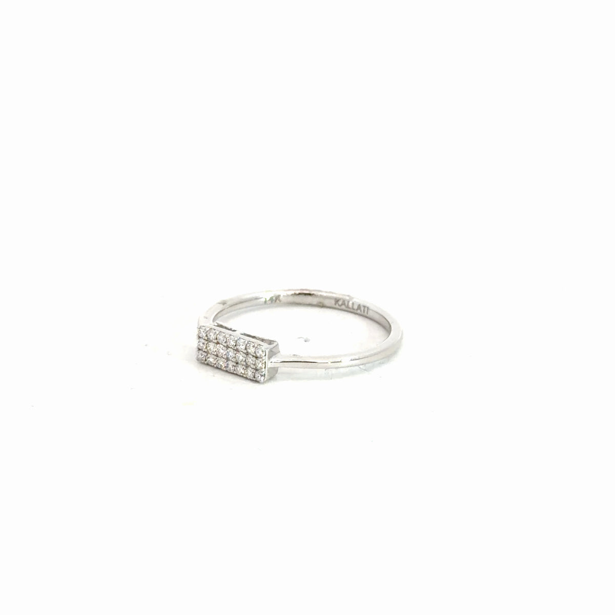 14k White Gold Diamond Pave Ring 1/8cttw