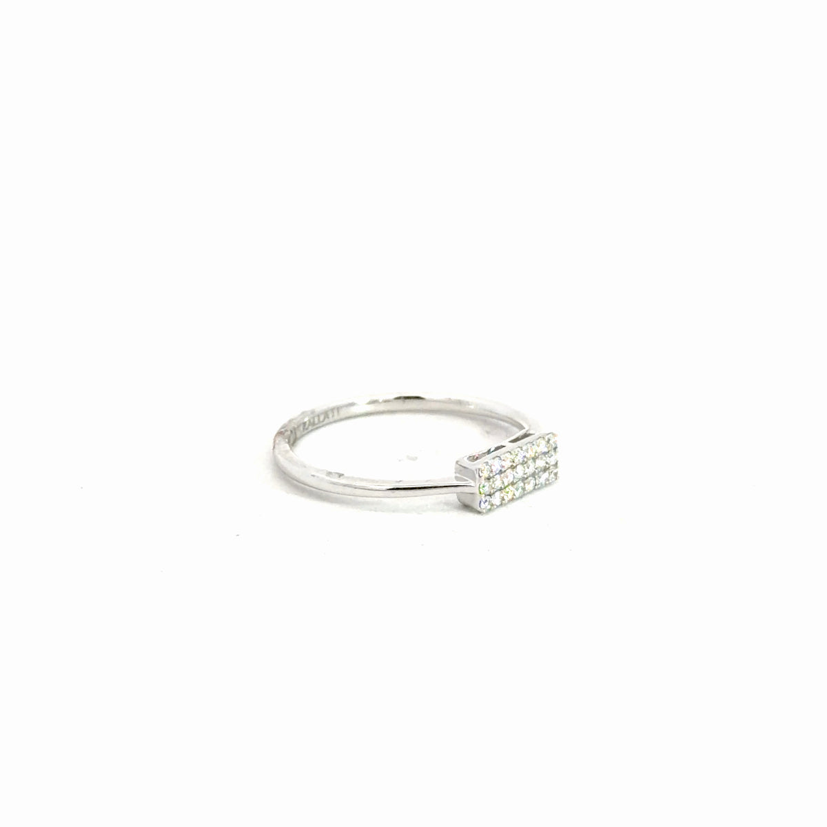 14k White Gold Diamond Pave Ring 1/8cttw
