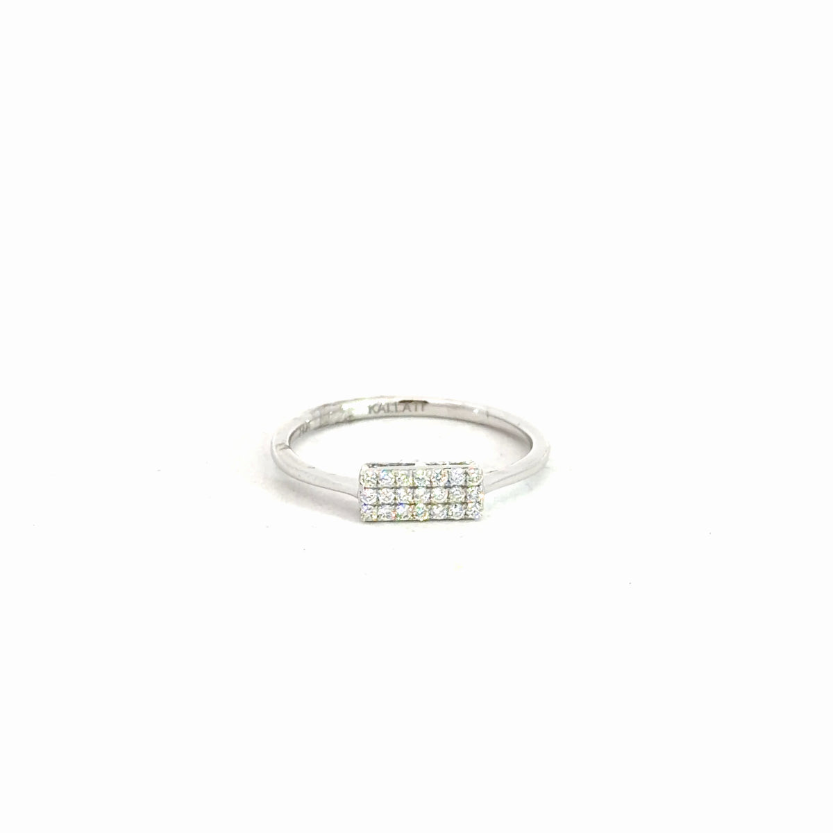 14k White Gold Diamond Pave Ring 1/8cttw