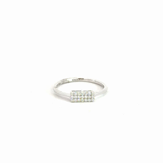 14k White Gold Diamond Pave Ring 1/8cttw