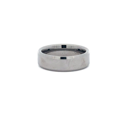 Mens Silver Tone Tungsten Band
