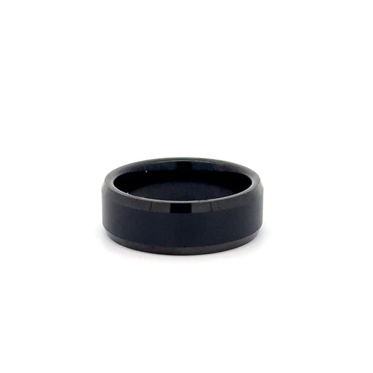 Mens Tungsten Black Band