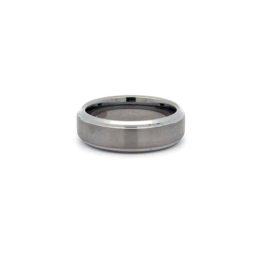 Mens Silver Toned Tungsten Band
