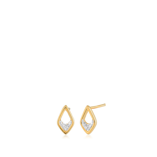 Gold Plated Diamond Teardrop Earrings