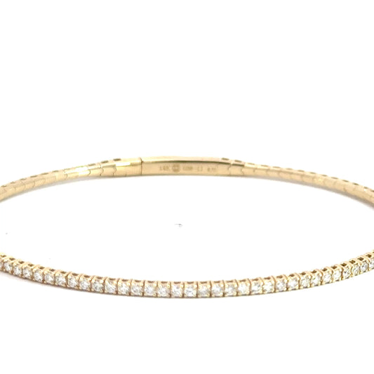 14k Yellow Gold Diamond Flexi-Bangle .75cttw