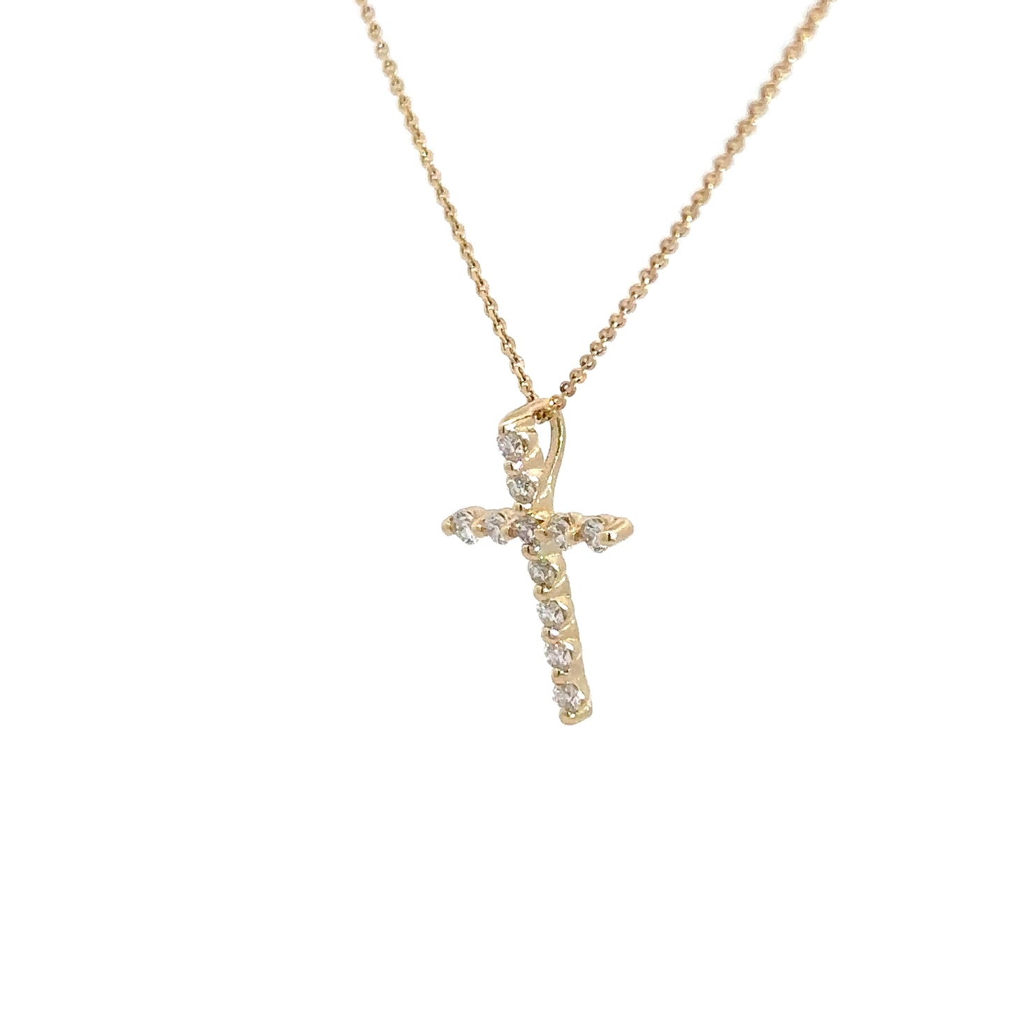 14k Yellow Gold Diamond Cross .30cttw