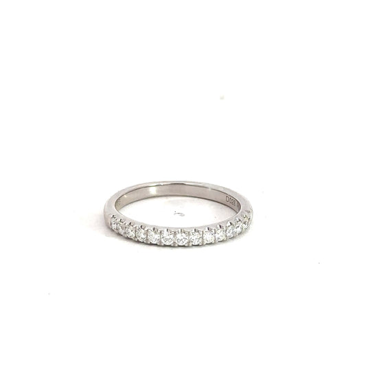 14k white gold diamond band .28cttw