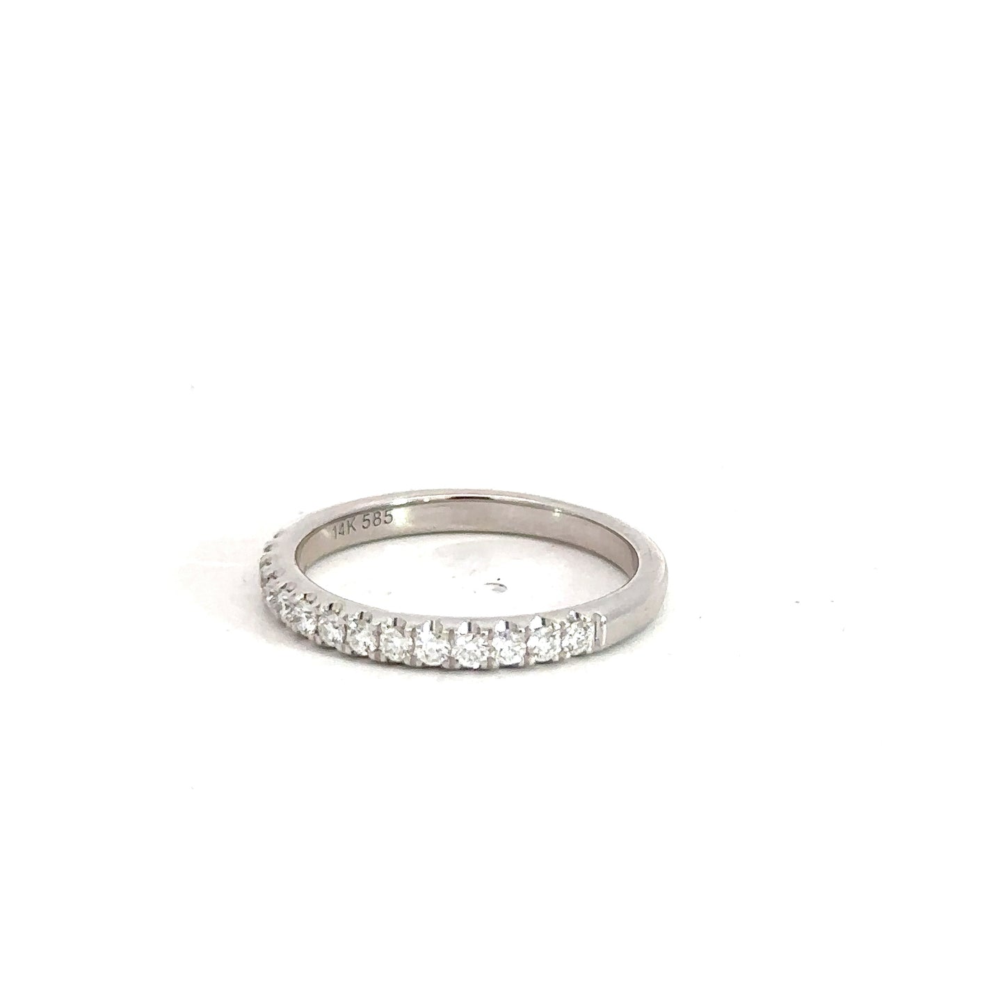 14k white gold diamond band .28cttw