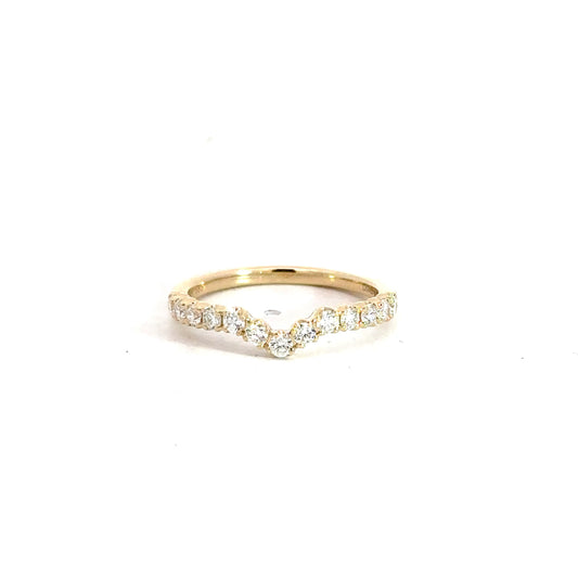 14k Yellow Gold Diamond Contour Band .45cttw