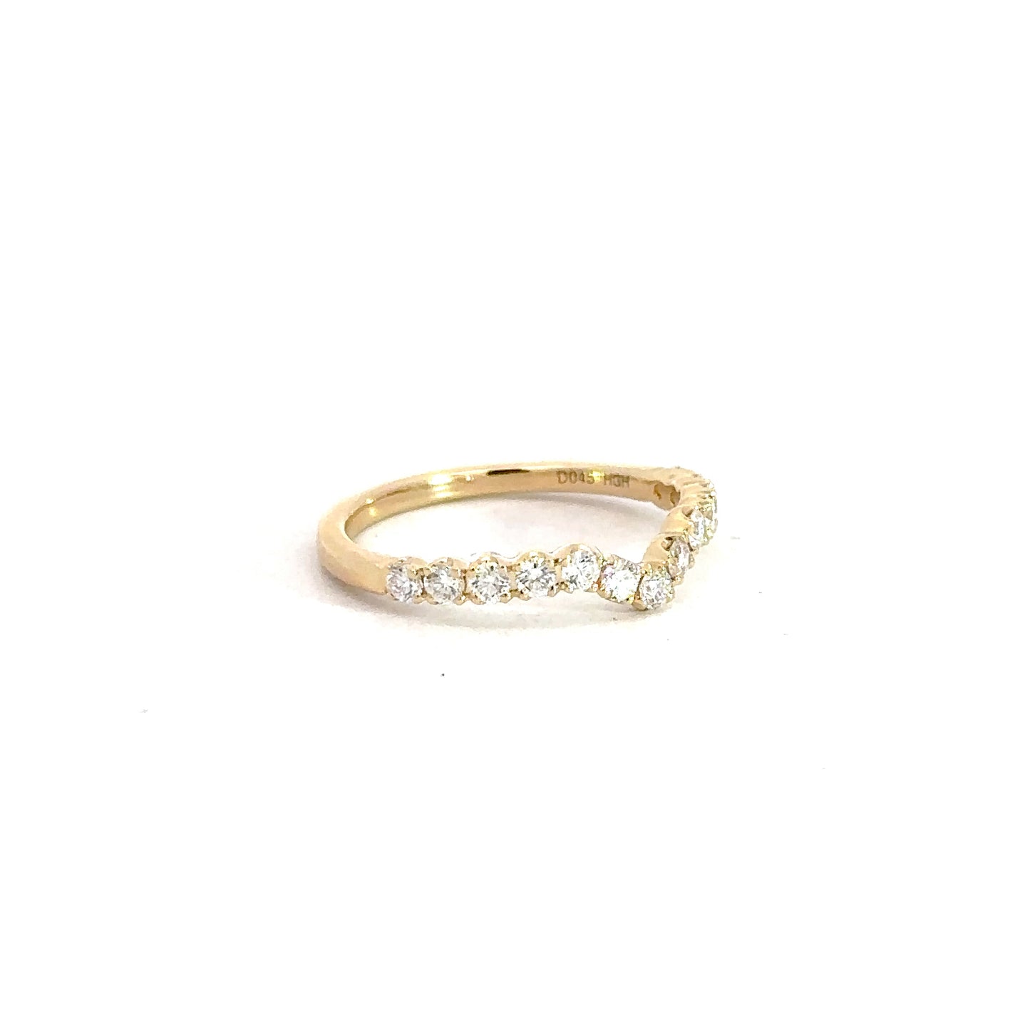14k Yellow Gold Diamond Contour Band .45cttw