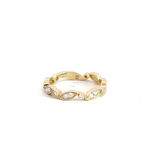 14k Yellow Gold Diamond Stackable Ring .31cttw