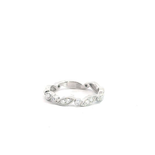 14k White Gold Diamond Fashion Stackable Ring .31cttw