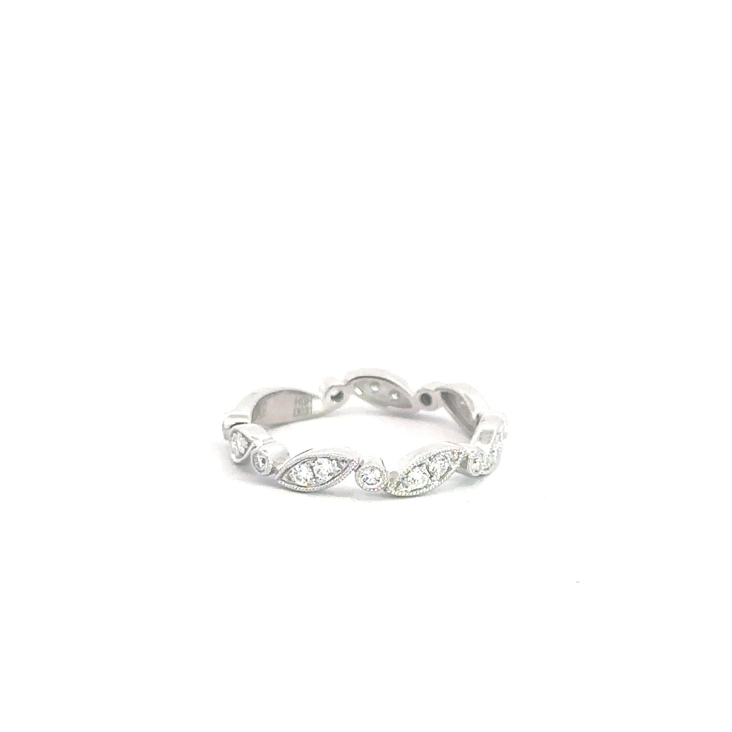 14k White Gold Diamond Fashion Stackable Ring .31cttw