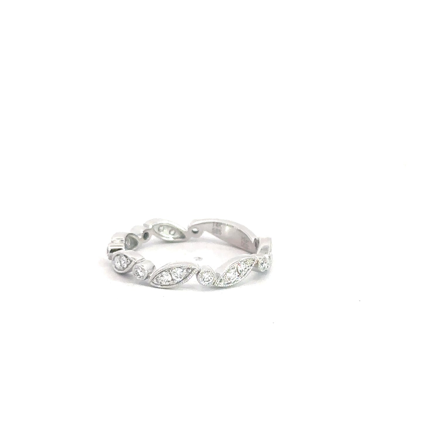 14k White Gold Diamond Fashion Stackable Ring .31cttw