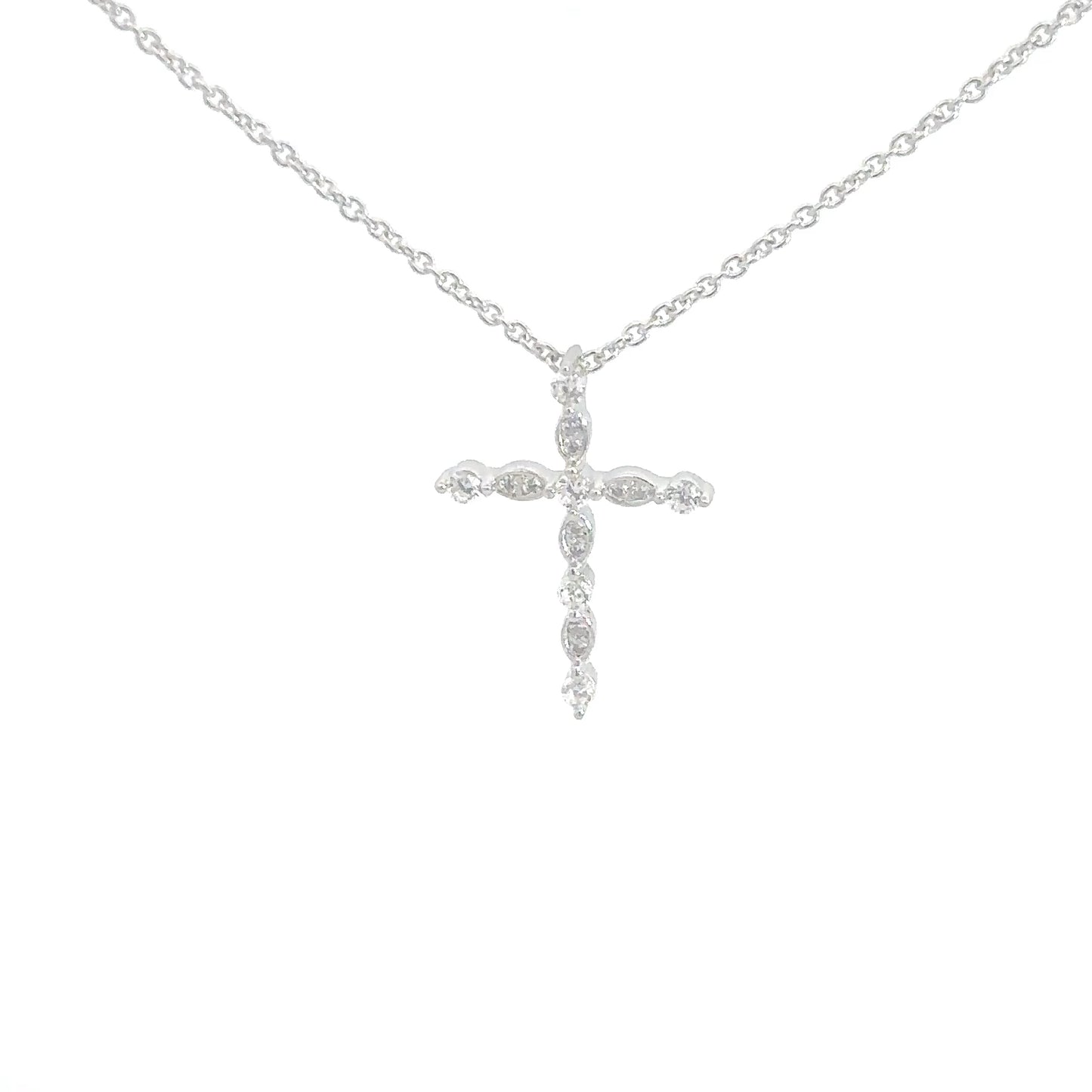 Sterling Silver Simulated Diamond Cross