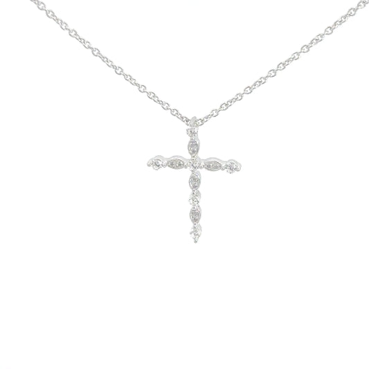 Sterling Silver Simulated Diamond Cross