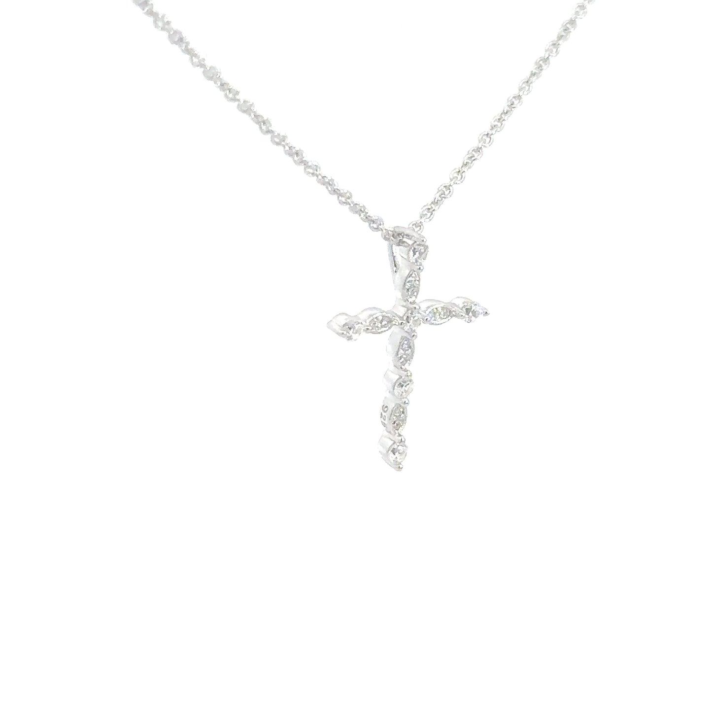 Sterling Silver Simulated Diamond Cross