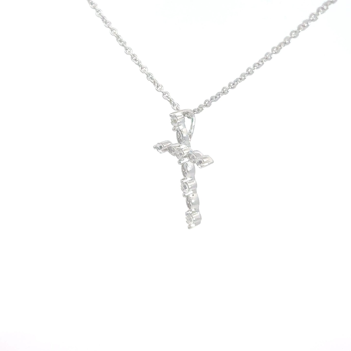 Sterling Silver Simulated Diamond Cross
