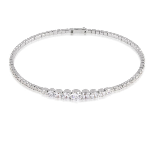 Sterling SIlver CZ Flexi-Bangle