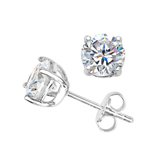 Sterling Silver CZ Studs 1.50cttw
