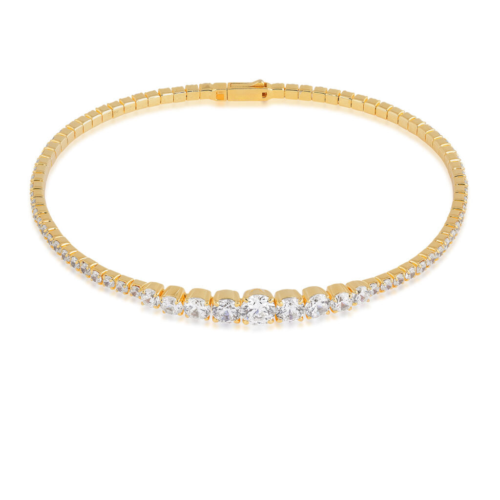 Gold Plated Flexi CZ Bangle