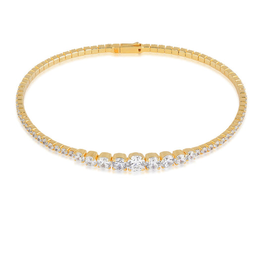 Gold Plated Flexi CZ Bangle