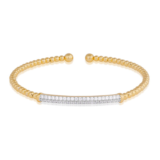 Gold Plated Beaded Cuff Bracelet