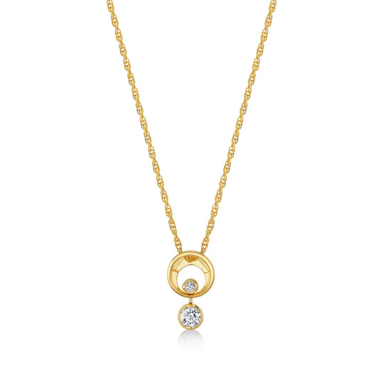 Gold Plated Circle Dangle Pendant