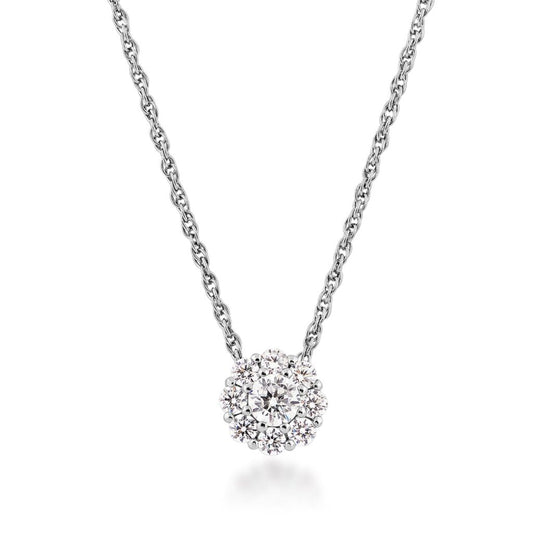 Sterling Silver Cubic Zirconia Cluster Pendant