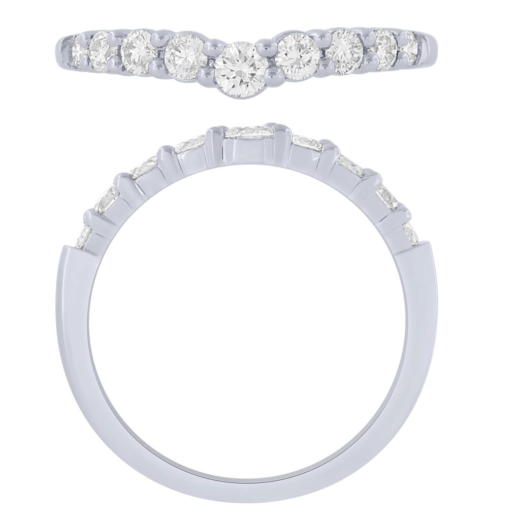 14k White Gold Diamond Contour Band 1/2cttw