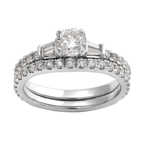 14k White Gold Diamond Bridal Set 3cttw