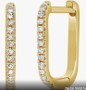 14k Yellow Gold Diamond Square Hoops 1/2cttw