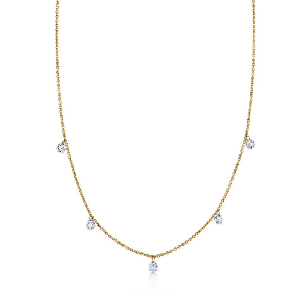 14k Yellow Gold Lab Grown Diamond Dangle Pendant 1cttw