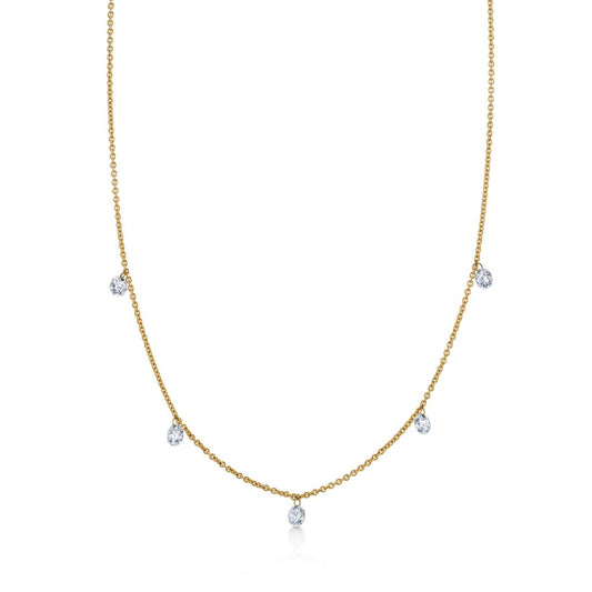 14k Yellow Gold Lab Grown Diamond Dangle Pendant 1cttw