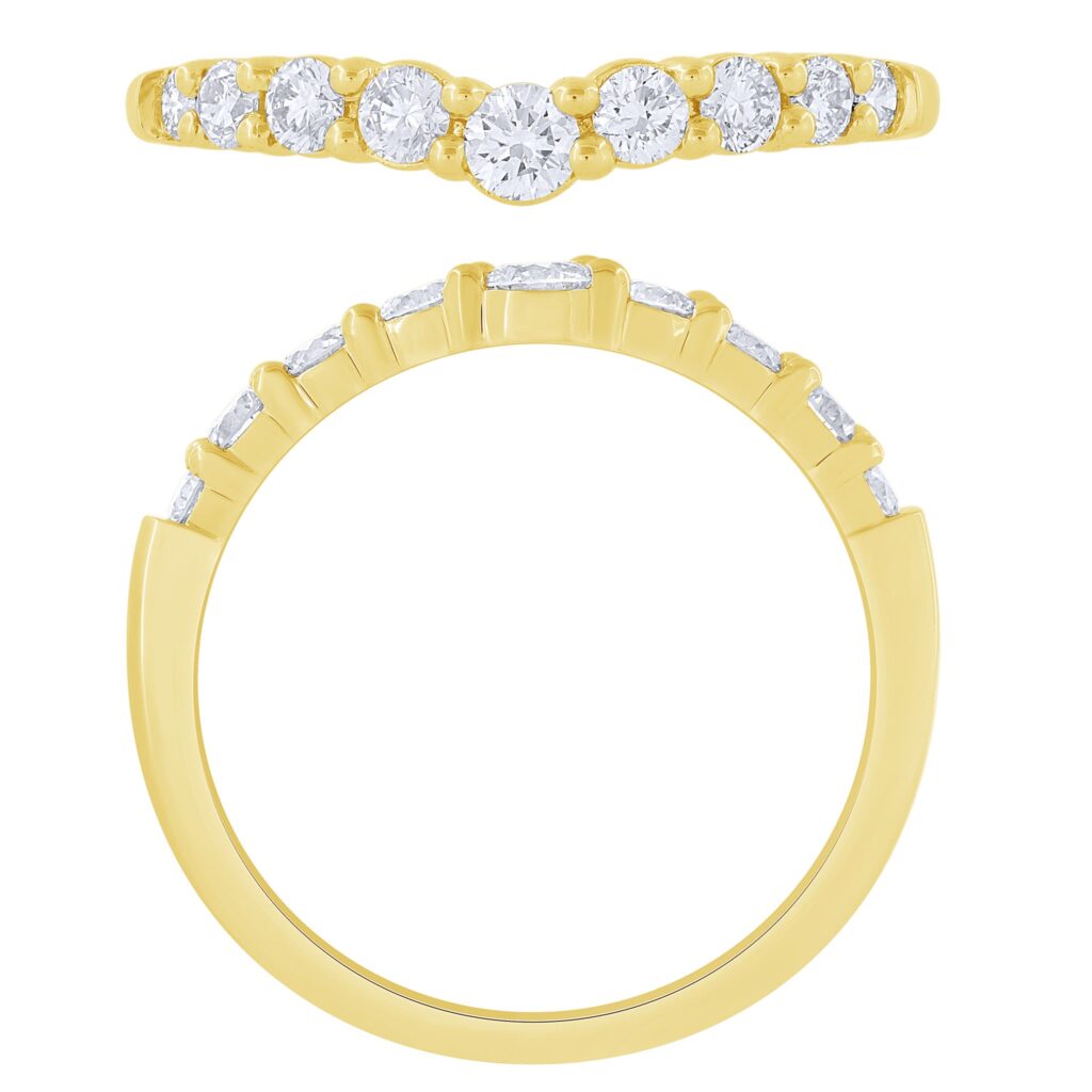 14k Yellow Gold Diamond Contour Band 1/2cttw