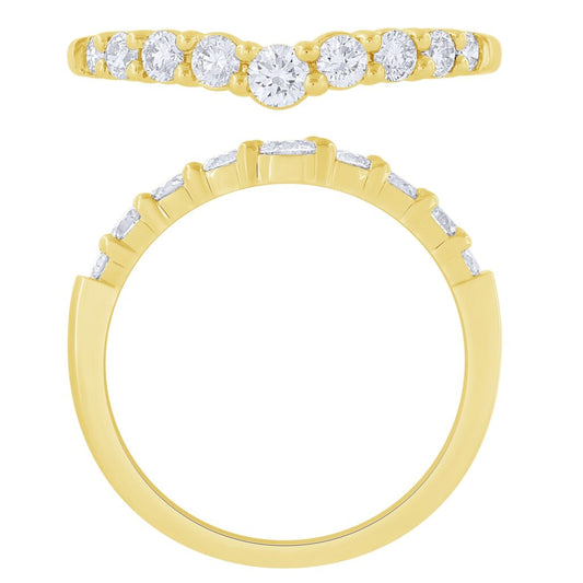 14k Yellow Gold Diamond Contour Band 1/2cttw