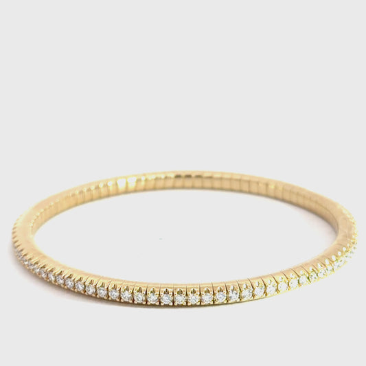 14k Yellow Gold Stretch Tennis Bracelet 1.85cttw