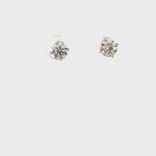 14k White Gold Diamond Stud Earrings 1.50cttw