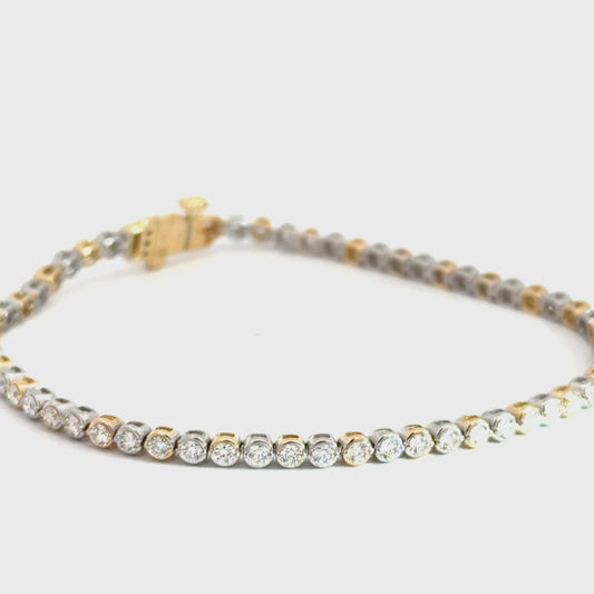 14k Yellow & White Gold Diamond Bracelet 2.10cttw