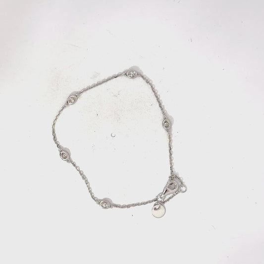 14k White Gold Diamond Bracelet