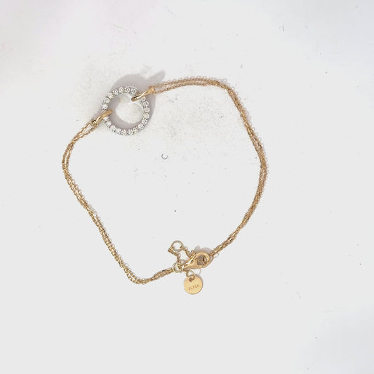 14k Two Toned Diamond Bracelet