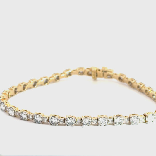 14k Yellow Gold Diamond Tennis Bracelet 5.01cttw