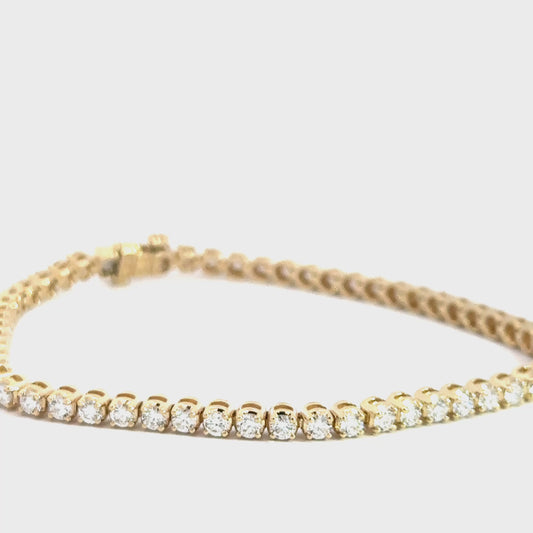 14k Yellow Gold Lab Grown Diamond Tennis Bracelet 3.77cttw