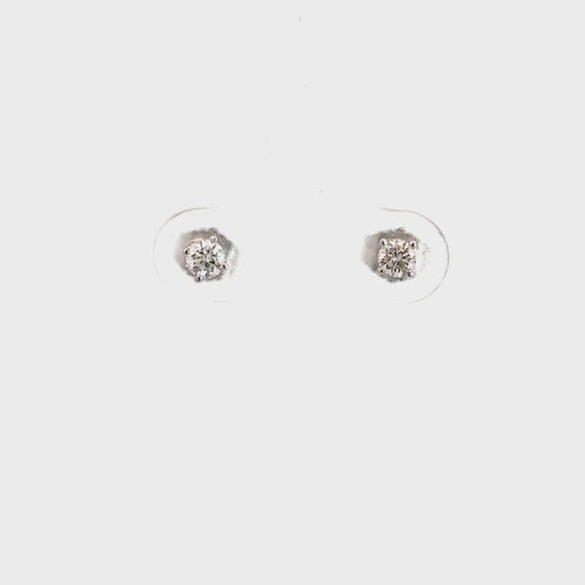 14k White Gold .25cttw Diamond Studs