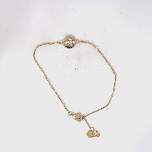 14k Yellow Gold Diamond Braclet