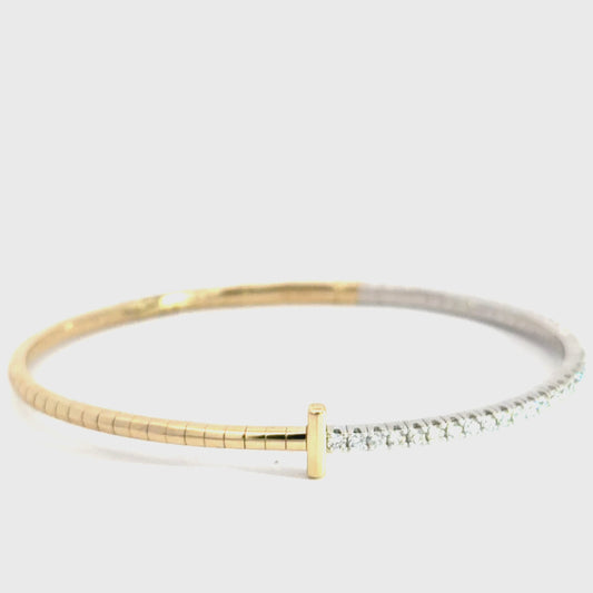 14k Yellow & White Gold Diamond Bracelet 1cttw