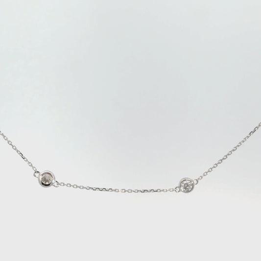 14k White Gold Diamond by the Yard Necklace .47cttw